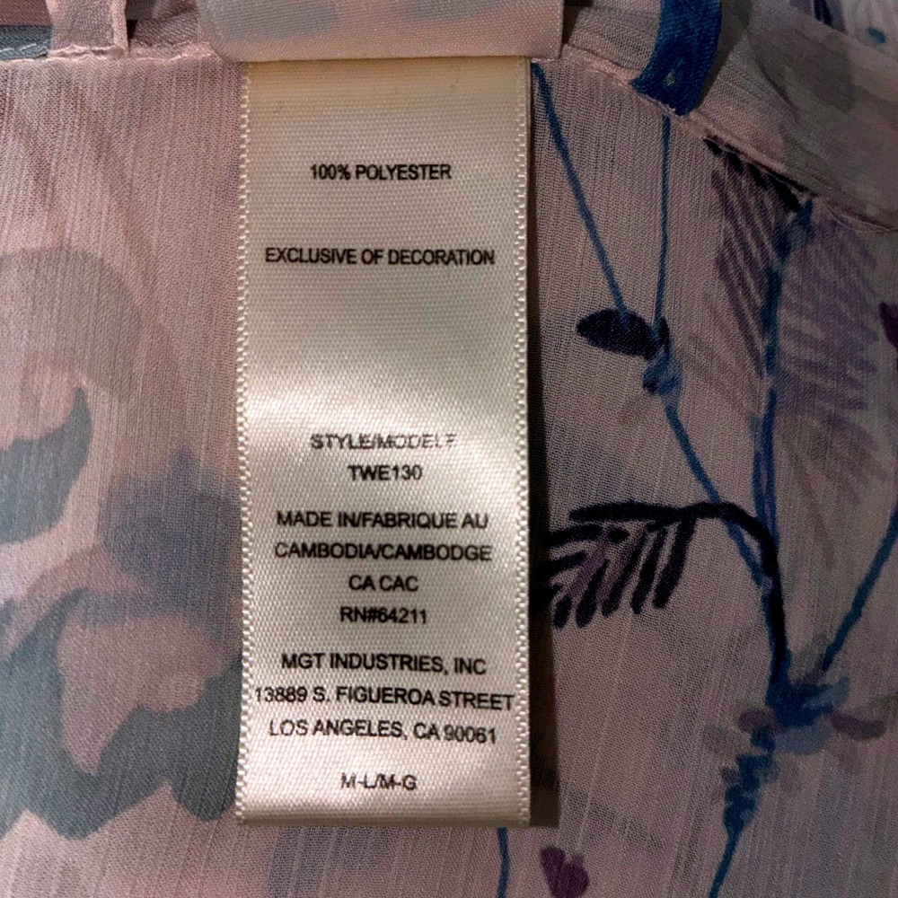 In Bloom by Jonquil Sheer Floral Midi Robe Women Size M/L (NO BELT)‎ - Picture 5 of 9